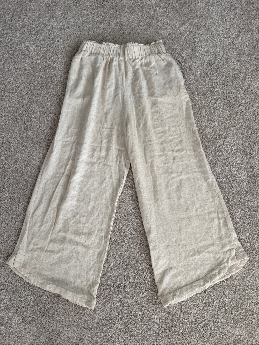 Petal & Pup Wide Leg Linen Blend Pants in Natural Beige